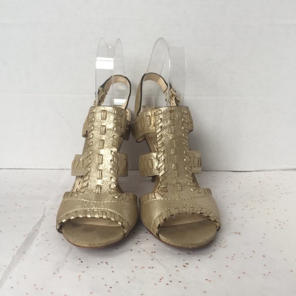 Coach Gold Caged Ankle Strap Sandal - 8.5 M EUC! - Picture 8 of 8